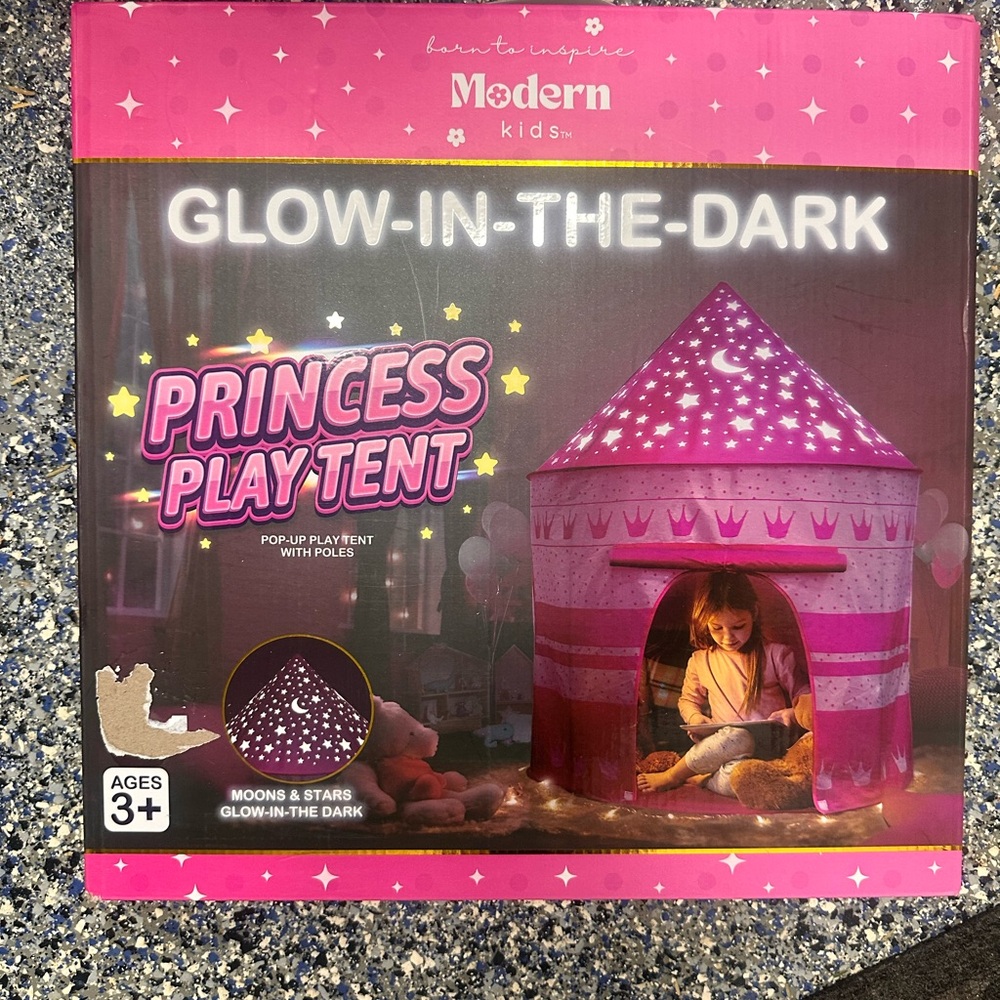 Glow-in-the-Dark Princess Play Tent - Pink